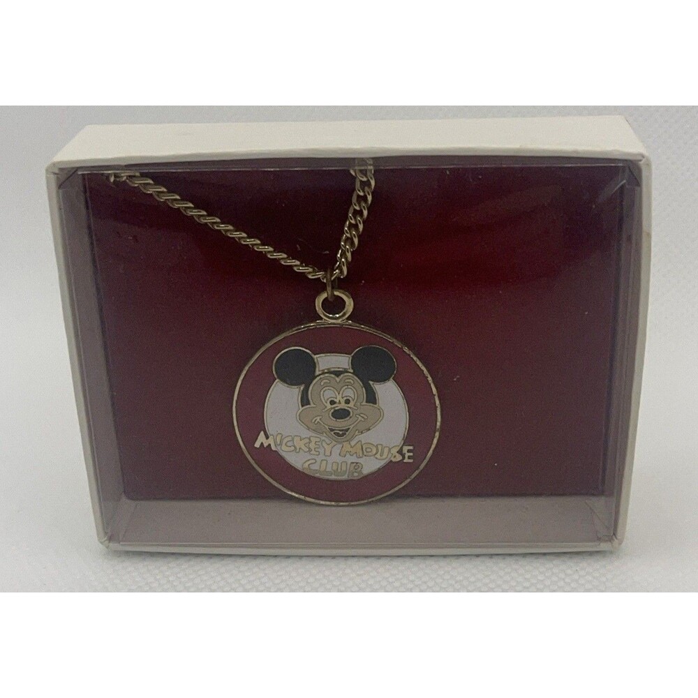 Vintage Disney Mickey Mouse Club Gold-Toned "Walt Disney Productions" Necklace